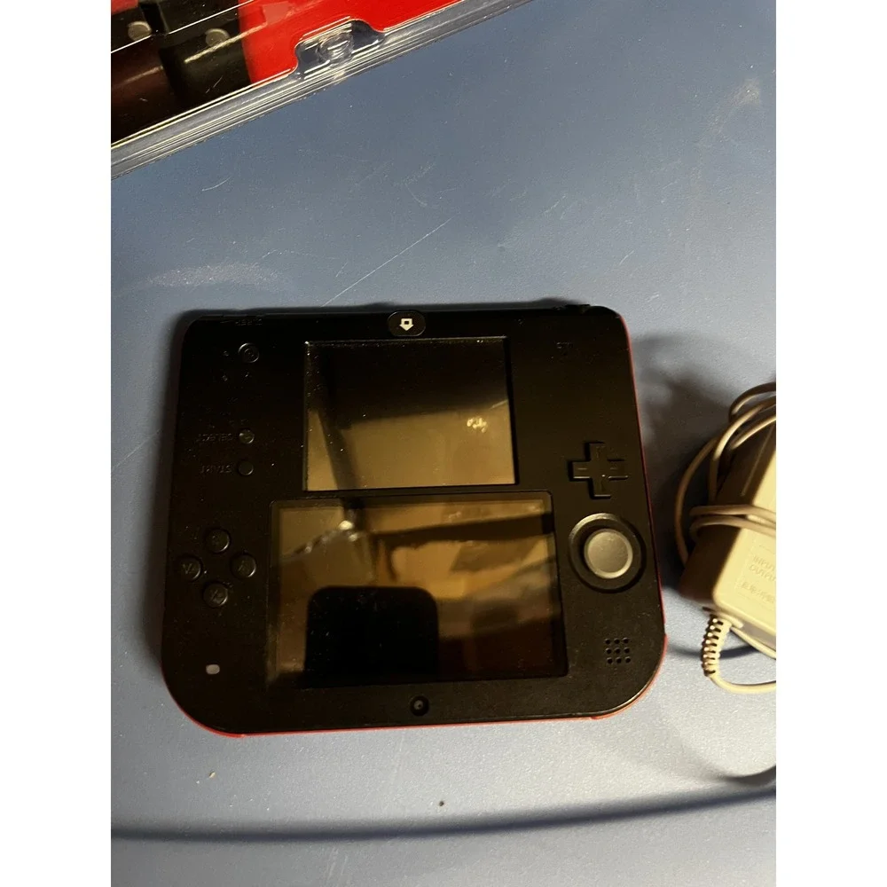 Nintendo 2DS Electric Blue Black Handheld Console System with AC Adapter Charger
